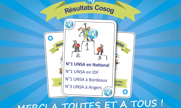 UNSA n°1 au Cosog : Merci !