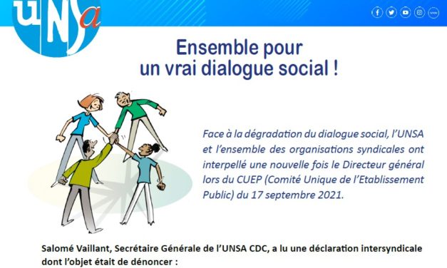 Tribune syndicale UNSA – Octobre 2021