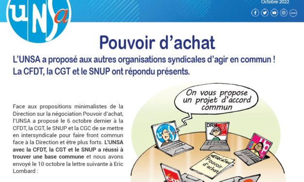 Tribune syndicale UNSA – Octobre 2022