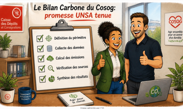 Le Cosog a réalisé son bilan carbone : l’UNSA tient ses engagements !