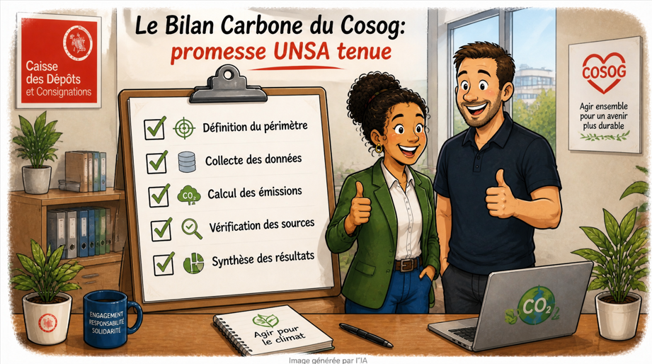 Le Cosog a réalisé son bilan carbone : l’UNSA tient ses engagements !